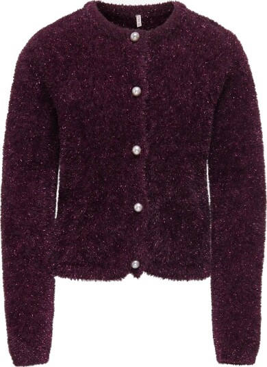 Kids Only Kogpiumo Glitter L/S Cardigan Knt WINETASTING 146 152