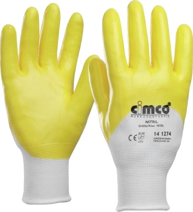 Cimco Verkstedhansker 141274 Hvit/Gul XL 2 Stk Cimco Verkstedhansker 141274 Hvit/Gul XL 2 Stk