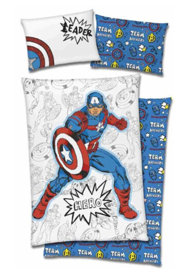 Marvel Avengers Sengesett 140x200/50x70 cm Captain America Marvel Avengers Sengesett 140x200/50x70 cm Captain America