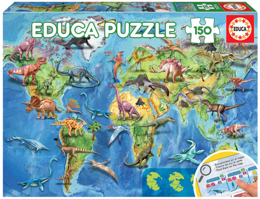 Educa 150 Verdenskart Dinosaurus Educa 150 Verdenskart Dinosaurus