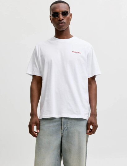 Jack & Jones Jjlemon Tee Ss Crew Neck   White   S