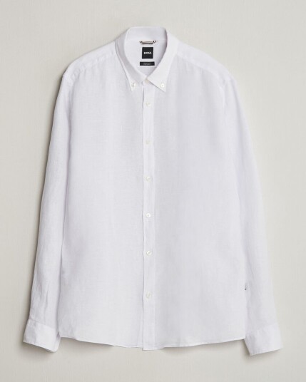 Boss BLACK Liam Linen Shirt White
