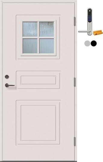 Ytterdør Tundøren Tun 114 Hvit med Yale Doorman Classic Home