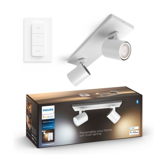 Philips Hue WA Runner Dobbel Spot 2x5W Hvit - 60592 Philips Hue WA Runner Dobbel Spot 2x5W Hvit - 60592