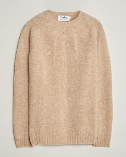 Harley Of Scotland Brushed Supersoft Lambswool Crewneck Calico