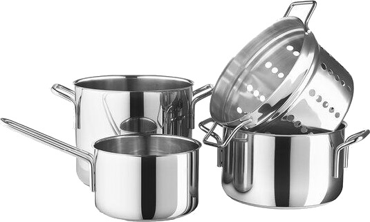 Eva Trio   Stainless Steel grytesett 4 deler