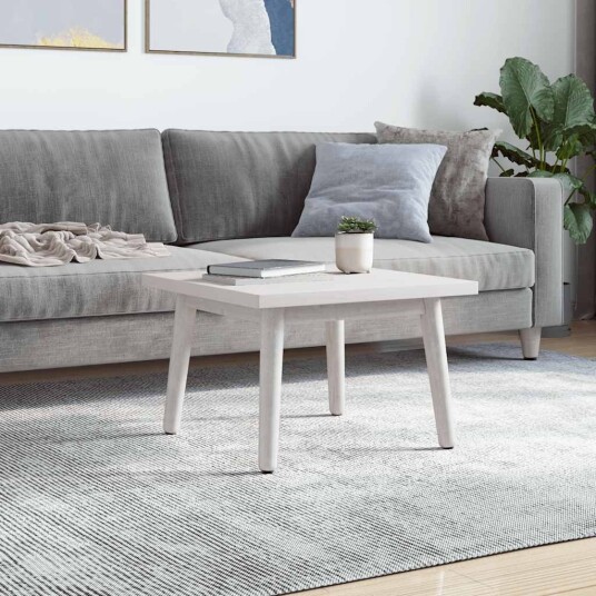 Bordplate hvit 40x40x2,5 cm heltre furu rektangulær