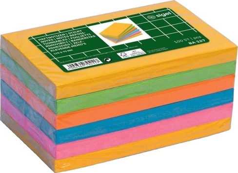 Sigel Ba127 Rektangel Blå Grønn Oransje Rosa Gult Papir 70 G/M² 125 Mm 75 Mm
