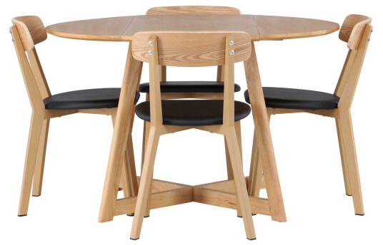 Venture Design Yadikon & Sanjos spisegruppe Natur/brun 4 stoler & bord 120 cm