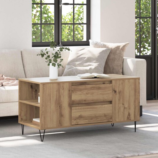 Kaffebord Artisan Eik 102 x 44,5 x 50 cm Konstruert tre