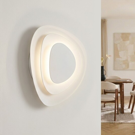 Vegglampe Lindby Delar dimmbar Hvit Stue Plast Moderne 24.5 25 Hvit