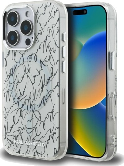 Karl Lagerfeld MagSafe Mobildeksel til iPhone 16 Pro Max - Hvit med Karl Script Design