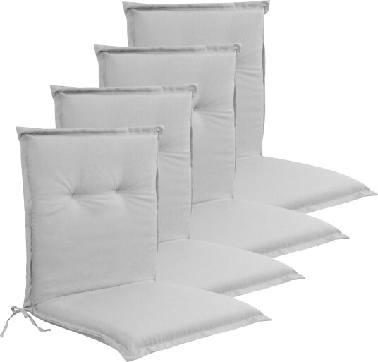 Nordstrand Home Luksus PLUS hagepute pakke til hagestol 4 stk.   Tykk skumkjerne 7 cm   Grå hagestol puter med ekstra høy komfort & UV resistent trekk   Nordstrand Home puter