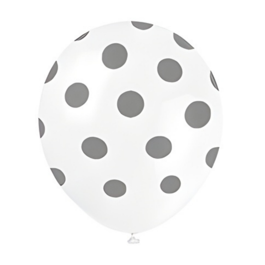 Hvite Ballonger Med Sølvrundinger