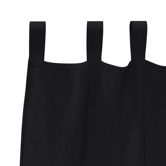Gardiner med gardiner 2 pcs Svart Polyester