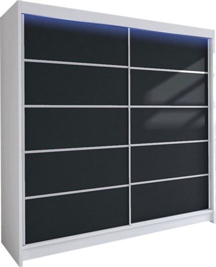 Canderbury Garderobe 180x215 cm - Svart/Hvit