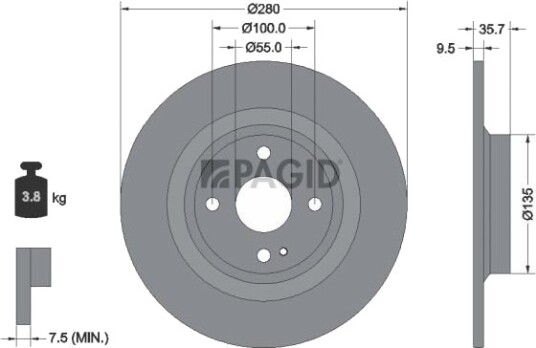 PAGID 56200NC Bremseskive
