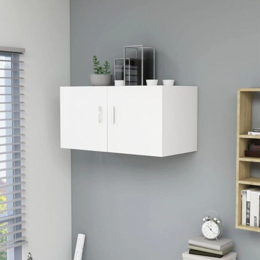 vidaXL Veggmontert skap hvit 80x39x40 cm sponplate vidaXL Veggmontert skap hvit 80x39x40 cm sponplate