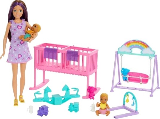 Barbie Skipper Babysitter sett Skipper dukke 2 babydukker og tilbehør