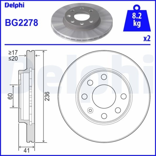 Bremseskive DELPHI BG2278
