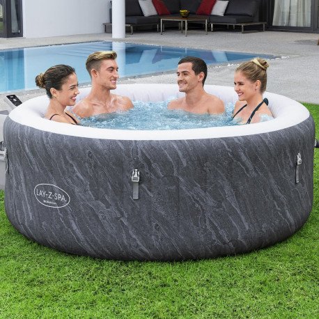 Lay-Z-Spa Boracay 4 Blue Marble 180x66cm Oppblåsbart Bestway Lay Z Spa Boblebad
