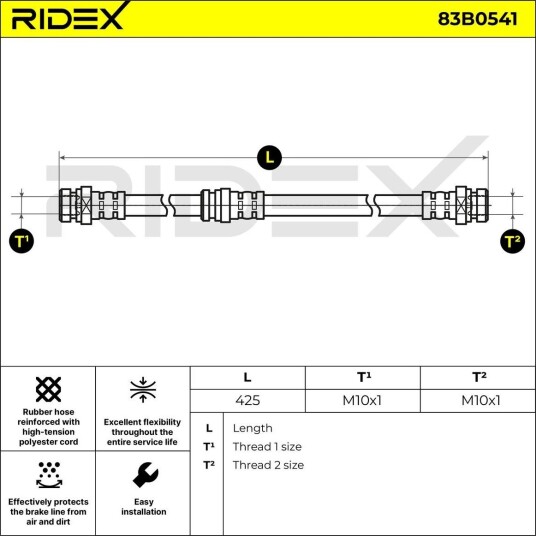 RIDEX 83B0541 Bremseslange