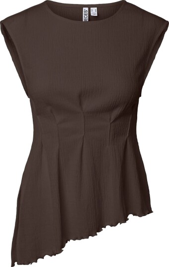Pieces Pcmalie Sl Asymetric Top Jrs D2D Brown L