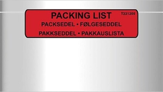 Følgeseddellomme M65 Med Tryk Value Range   1000 Stk.