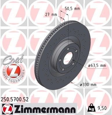 ZIMMERMANN 250.5700.52 Bremseskive