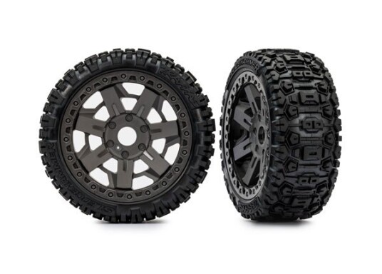 Traxxas 9073 Tires & Wheels Sledgehammer Belted/ Gray 3.02
