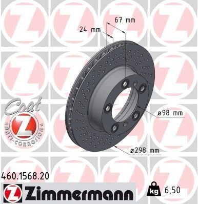 Bremseskive ZIMMERMANN 460.1568.20