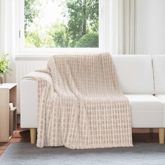 vidaXL Kastepledd 6 pcs Beige 200 x 150 cm Fleece