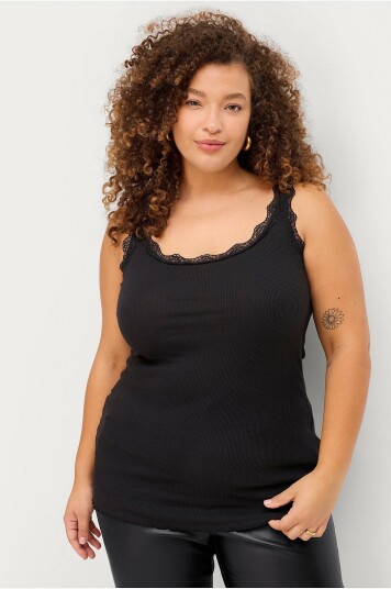 Zizzi   Singlet mLive S/L Top 2 pakning   Svart