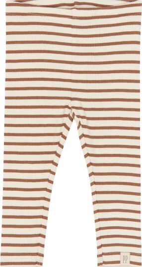 Petit Piao Leggings PPSky Rawhide Striped Petit Piao 5 år (110) Leggings Beige Brun Hvit