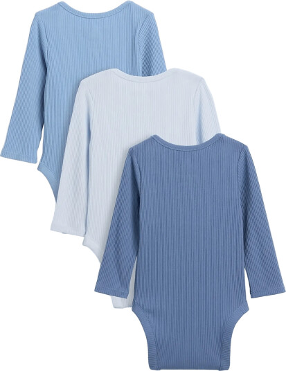 GAP Baby First Favorites Tinyrib Pocket Bodysuit (3 Pack) Blue 56/62 GAP Baby First Favorites Tinyrib Pocket Bodysuit (3 Pack) Blue 56/62