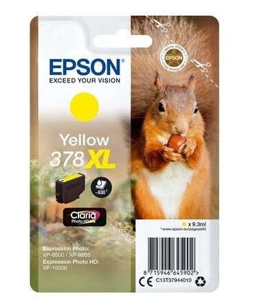 Epson 378XL - XL - gul - original - blækpatron - Blekkpatron Yellow Epson 378XL - XL - gul - original - blækpatron - Blekkpatron Yellow