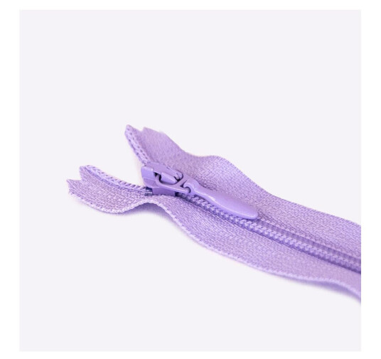 Tynn plastglidelås 12cm Lilla