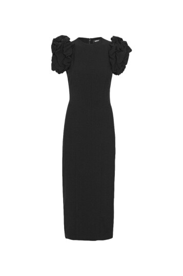 Rotate Crepe Puffy Midi Dress Kjole Sort 36