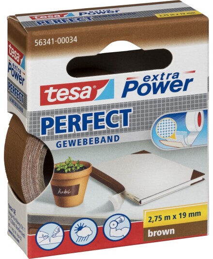 Tesa Stofftape Extra Power Perfect 2,75m x 19mm Brun