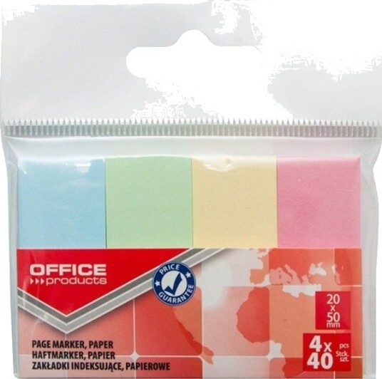 Office Products Indeksfaner 20X50 Mm Papir 4X40 Ark Hengeetikett Miks Pastellfarger
