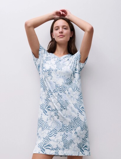 Femilet Loraine Nightgown Ls   Blue   44
