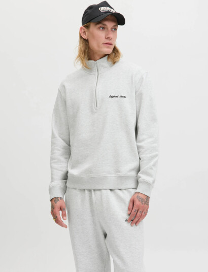 Jack & Jones Jornorrebro Emb Sweat High Neck Noos   Grey   XXL