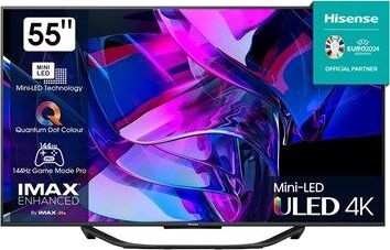 Hisense 55" Mini-LED 4K UHD Smart TV med Quantum Dot og Dolby Atmos 55U7KQ