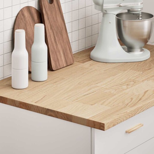 Kjøkken benkeplate rektangulær 100x63,5x2,7 cm heltre eik