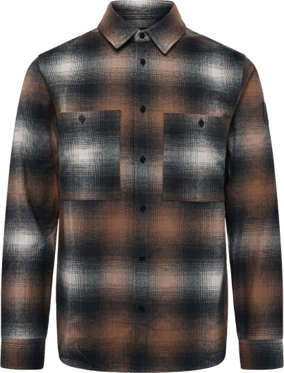 Belstaff Outpost Shirt Brushed Cotton Flannel Maple Brown Brown XXL