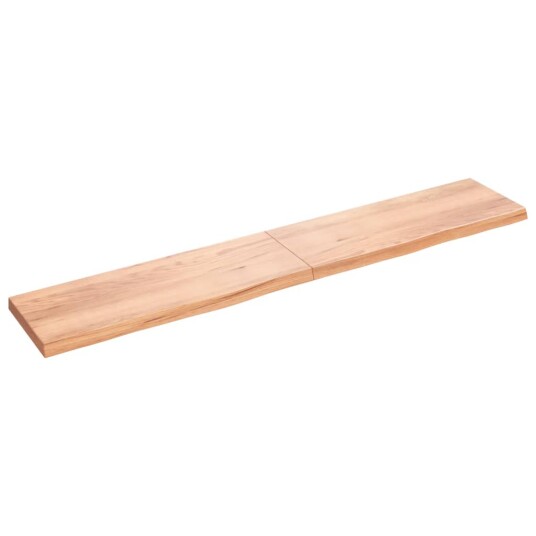 vidaXL Vegghylle lysebrun 220x40x6 cm behandlet heltre eik