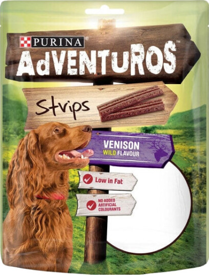 Purina Adventuros Hjortestrips 90 g - Myke Hundegodbiter for Voksne og Valper