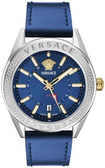 Versace Herreklokke VEAFA0124 V Circle Blå/Lær Ø42 mm Versace Herreklokke VEAFA0124 V Circle Blå/Lær Ø42 mm