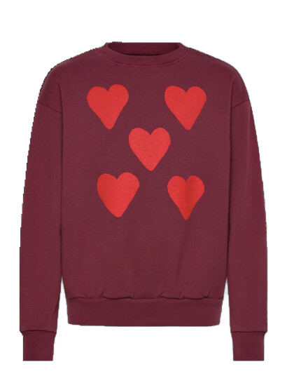 THE ANIMALS OBSERVATORY Hearts Browned Farnet Bear Sweatshirt - Burgundy - 12 Y THE ANIMALS OBSERVATORY Hearts Browned Farnet Bear Sweatshirt - Burgundy - 12 Y