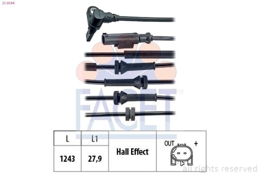 FACET 21.0184 Sensor ABS FACET 21.0184 Sensor ABS